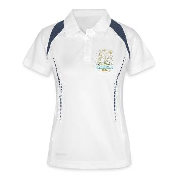 Endlich Schulkind 2026 Unicorn - Frauen Polo atmungsaktiv - Weiß/Navy - Vorne