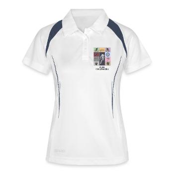 In meiner Radfahrer-Ära lustiges Radfahrer-Shirt - Frauen Polo atmungsaktiv - Weiß/Navy - Vorne