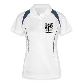 Pole Dance Silhouette – Ästhetische Kunst - Frauen Polo atmungsaktiv - Weiß/Navy - Vorne