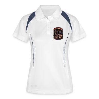 Letzte Vermietung vor Sonnenaufgang - Frauen Polo atmungsaktiv - Weiß/Navy - Vorne