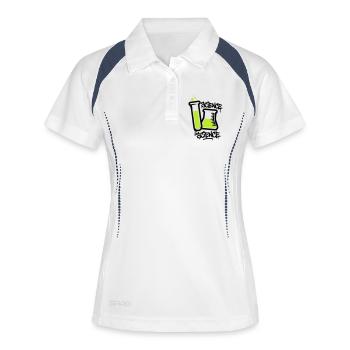 Chemie Reagenzglas Logo - Frauen Polo atmungsaktiv - Weiß/Navy - Vorne