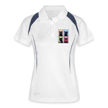 Cats Bombay Cat - Polo respirant Femme - blanc/marine - Devant