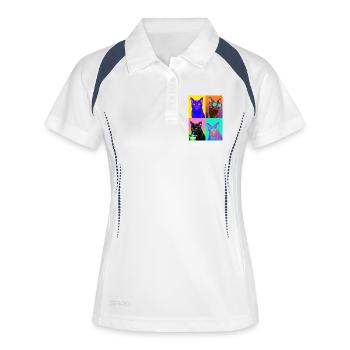 Cats Bombay Cat - Polo respirant Femme - blanc/marine - Devant