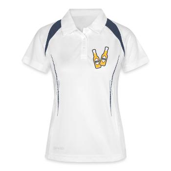 2 Toasting Beer Bottles (Beery / POS 2C) - Women's Polo breathable - white/navy - Front