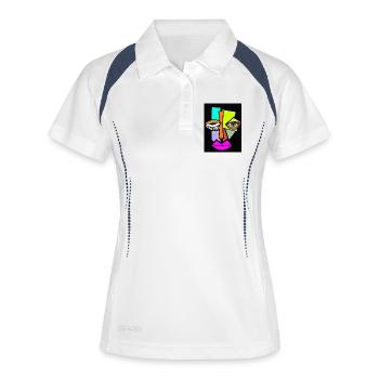Neon Geometric Face Pop Art - Women's Polo breathable - white/navy - Front
