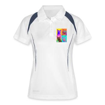 Chats Havana Cat - Polo respirant Femme - blanc/marine - Devant