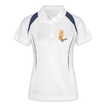 Flammenhammer Kraft - Frauen Polo atmungsaktiv - Weiß/Navy - Vorne