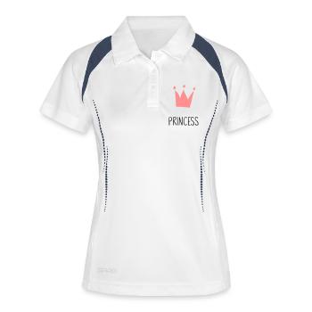 Cadeau couronne princesse princesse - Polo respirant Femme - blanc/marine - Devant