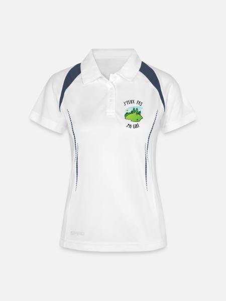 I can not play golf - Women's Polo breathable - white/navy