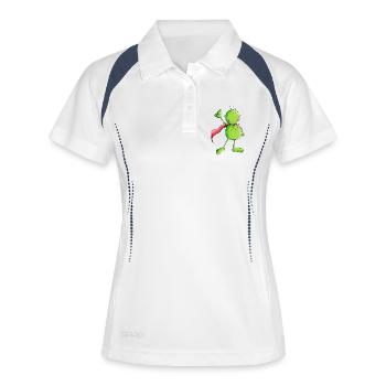 Super Frosch - Frauen Polo atmungsaktiv - Weiß/Navy - Vorne