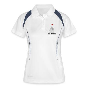ALLES GUTE ZUM GEBURTSTAG. JAHRESTAG. ALLES GUTE ZUM GEBURTSTAG. - Frauen Polo atmungsaktiv - Weiß/Navy - Vorne