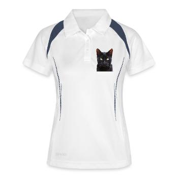 Cat black cat cats cat cats - Women's Polo breathable - white/navy - Front