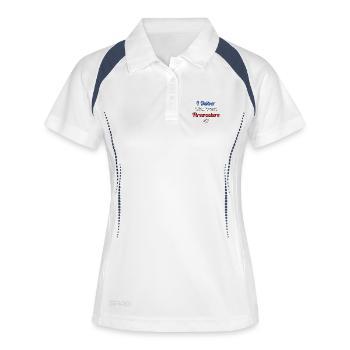Ich liefere die süßesten Böller - Frauen Polo atmungsaktiv - Weiß/Navy - Vorne