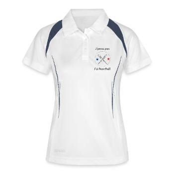 Je peux pas jai baseball - Polo respirant Femme - blanc/marine - Devant