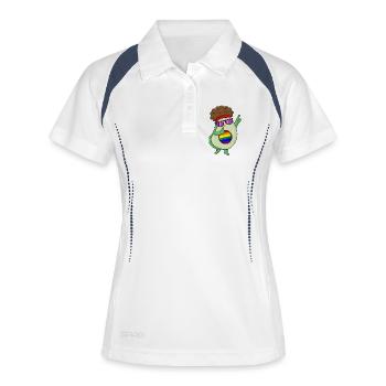 LGBT Avacado Regenbogen - Frauen Polo atmungsaktiv - Weiß/Navy - Vorne