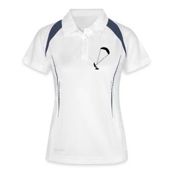 Kitesurf - Kiter - Frauen Polo atmungsaktiv - Weiß/Navy - Vorne
