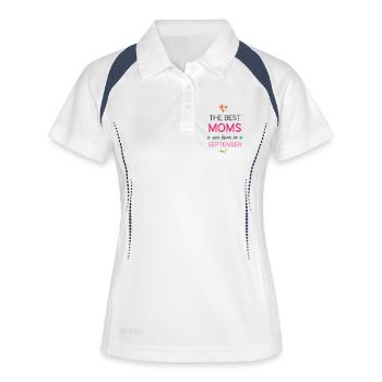 Les meilleures mamans naissent en septembre - Polo respirant Femme - blanc/marine - Devant