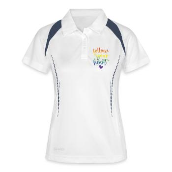 Pride Month - Folge deinem Herzen - Frauen Polo atmungsaktiv - Weiß/Navy - Vorne