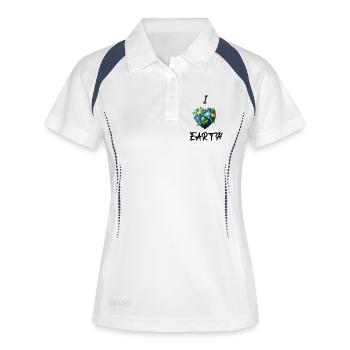 J’aime la Terre - Polo respirant Femme - blanc/marine - Devant
