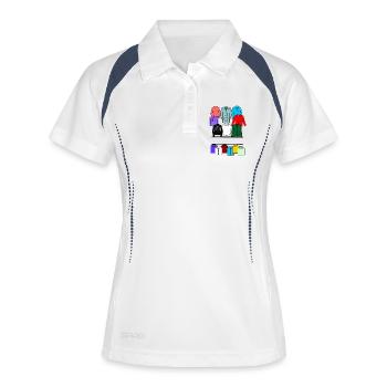 Logo du magasin de vêtements pour hommes - Polo respirant Femme - blanc/marine - Devant