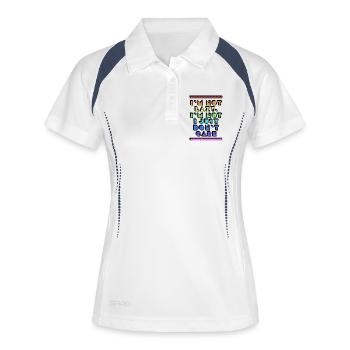 Relax Statement Witzig Ist Mir Egal Gleichgültig - Frauen Polo atmungsaktiv - Weiß/Navy - Vorne