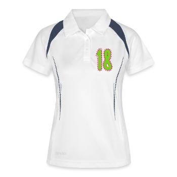 18. 18 YEARS OLD. 18th ANNIVERSARY. 18 BIRTHDAY. - Women's Polo breathable - white/navy - Front