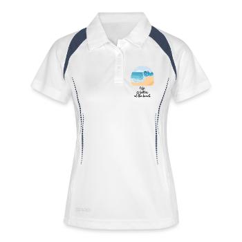 L’amour de la plage - Polo respirant Femme - blanc/marine - Devant