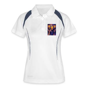Cerberus - Frauen Polo atmungsaktiv - Weiß/Navy - Vorne