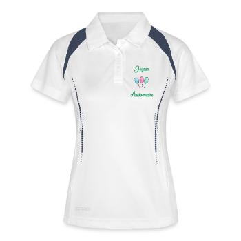 ALLES GUTE ZUM GEBURTSTAG. ALLES GUTE ZUM GEBURTSTAG. JAHRESTAG. - Frauen Polo atmungsaktiv - Weiß/Navy - Vorne
