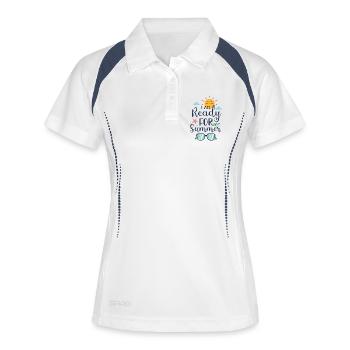 Ich bin bereit für den Sommer - Frauen Polo atmungsaktiv - Weiß/Navy - Vorne