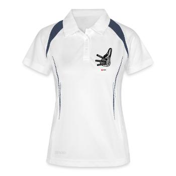 PUNKT Solishirt - Frauen Polo atmungsaktiv - Weiß/Navy - Vorne