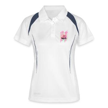 Pattern with Roller Skates 60s Colors - Women's Polo breathable - white/navy - Front