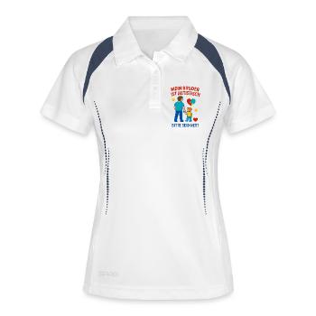 Mein Bruder ist autistisch - Autismus Geschenk - Frauen Polo atmungsaktiv - Weiß/Navy - Vorne