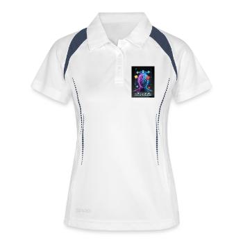 Code & Logic Cyberpunk Tech Brain T-Shirt - Polo respirant Femme - blanc/marine - Devant