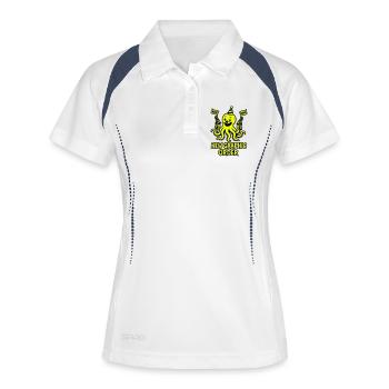 New Graphic Order Krake - Frauen Polo atmungsaktiv - Weiß/Navy - Vorne