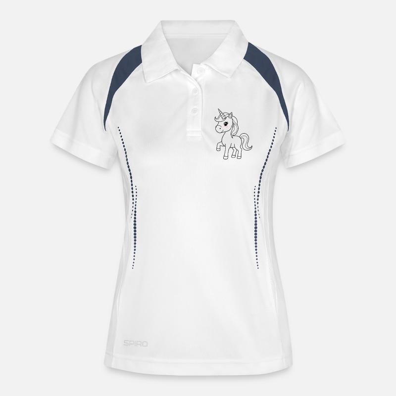 Minimalistic Unicorn - Women's Polo breathable - white/navy