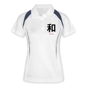 和 – Wa, Japanese Peace - Polo respirant Femme - blanc/marine - Devant