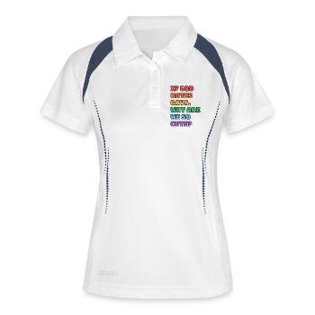 Süßes Pride Regenbogen-Tee - Frauen Polo atmungsaktiv - Weiß/Navy - Vorne
