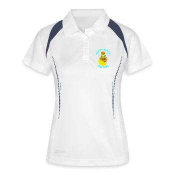 Fleur de santé mentale - Polo respirant Femme - blanc/marine - Devant