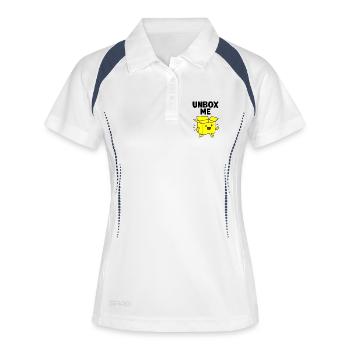 Cheerful Box Character Illustration - Women's Polo breathable - white/navy - Front