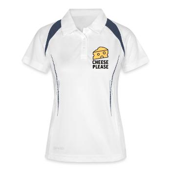 Cheese Please - Frauen Polo atmungsaktiv - Weiß/Navy - Vorne