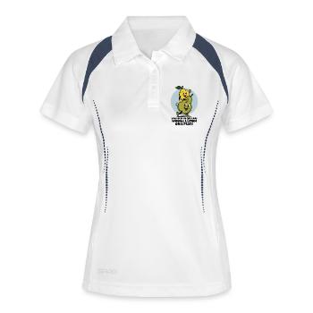 Zitrone auf einer Birne - Frauen Polo atmungsaktiv - Weiß/Navy - Vorne