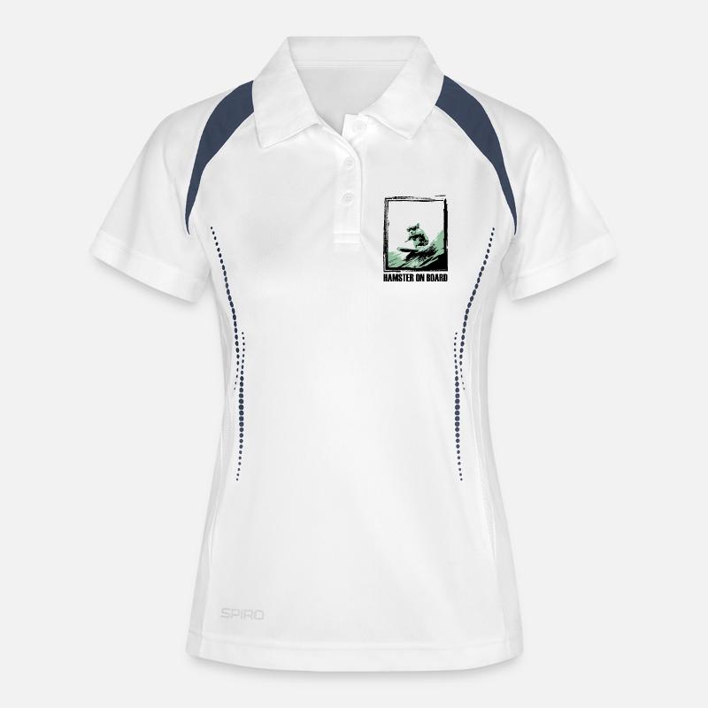 Hamster on surfboard - Women's Polo breathable - white/navy