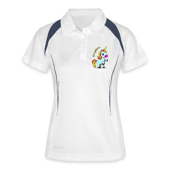 PunyKorn Unicorn - Women's Polo breathable - white/navy - Front