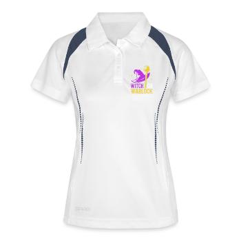 Halloween Gender Reveal - Frauen Polo atmungsaktiv - Weiß/Navy - Vorne