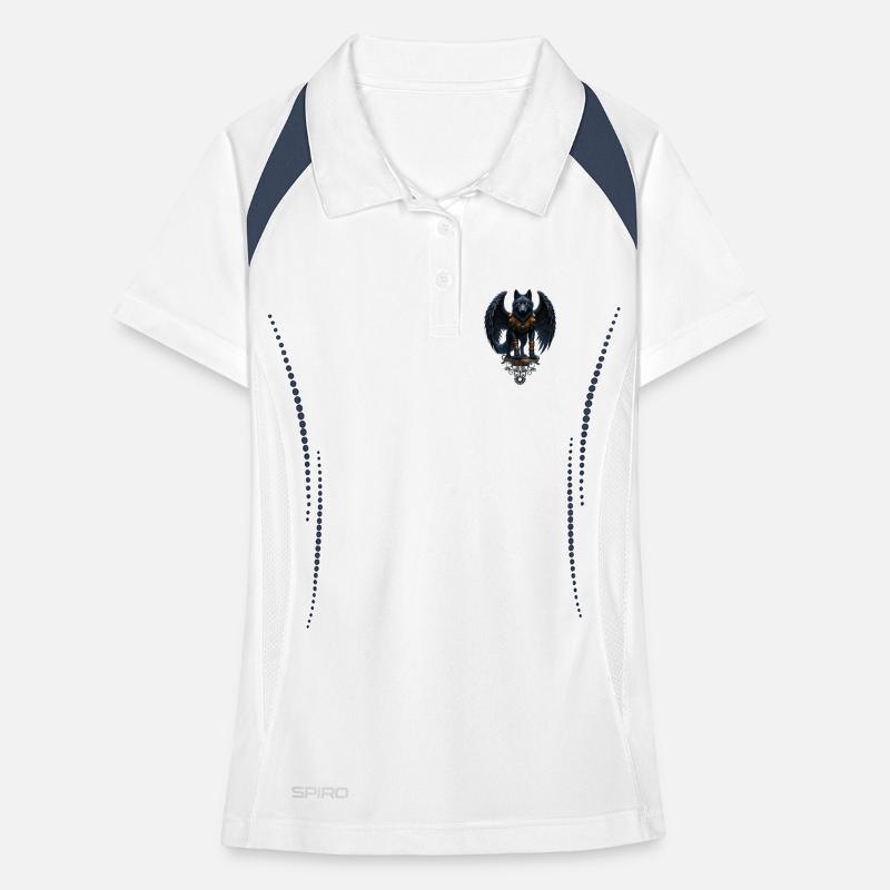 Winged Wolf Armed with Fantasy Women's Polo breathable