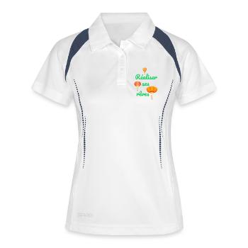 Réaliser ses rêves - Polo respirant Femme - blanc/marine - Devant