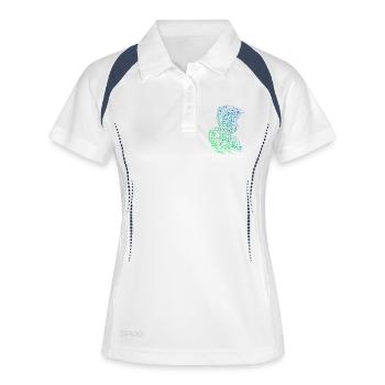 Klare Motocross Botschaft - Frauen Polo atmungsaktiv - Weiß/Navy - Vorne