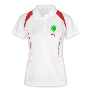 Arbre-monde dans l’éclat du sang - Polo respirant Femme - blanc/marine - Devant