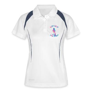 Keep Calm Dive Deep Colorful Diver - Women's Polo breathable - white/navy - Front